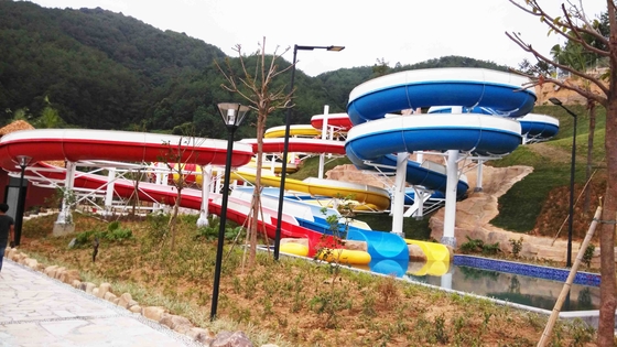 qualidade  Funny FPR Water Slide Games Double Open And Close Cool Water Slides for Water Park Fábrica