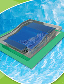 O passeio da água de Flowrider da novidade, dois surfistas surfa o skate para o parque da água/personalizado