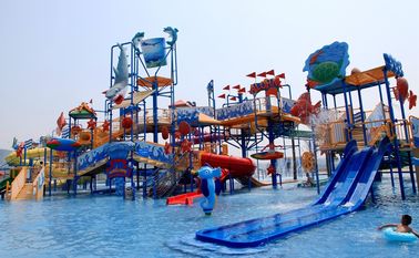 Plataforma média comercial do campo de jogos do Aqua da casa da água com corrediça de água para a casa da água