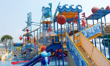 Plataforma média comercial do campo de jogos do Aqua da casa da água com corrediça de água para a casa da água
