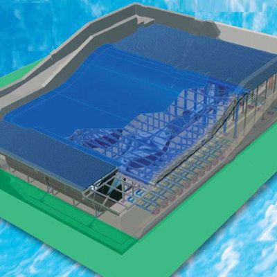 Simulador de Surf Flowrider OEM com Bomba de Água de 65kw e PVC Macio Resistente para Parques Aquáticos 15,3m*9,3m