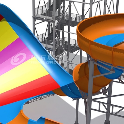 Corrediça de água exterior gigante da fibra de vidro para a altura personalizada adultos da torre da cor 20m