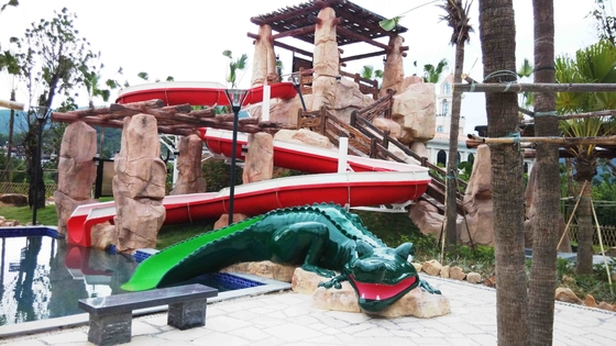 Corrediça branca do parque do Aqua da cor, altura interna das corrediças de água 6m da fibra de vidro do jogo da família para o parque da água