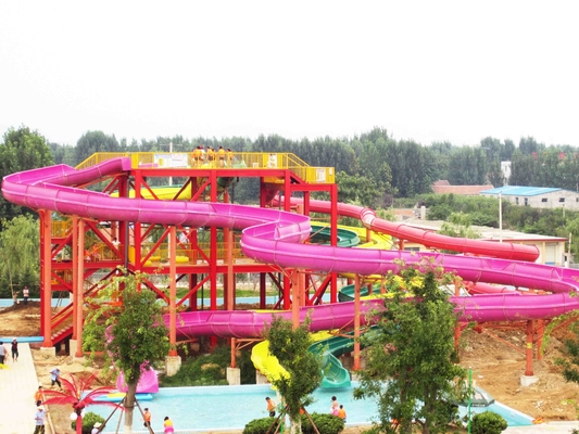 Corrediça branca do parque do Aqua da cor, altura interna das corrediças de água 6m da fibra de vidro do jogo da família para o parque da água