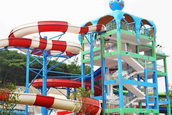 Corrediça do parque do Aqua, altura interna das corrediças de água 6m da fibra de vidro do jogo da família para o parque personalizado da água