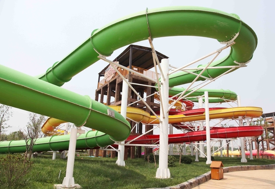As corrediças de água comerciais grandes verdes da associação para corrediças de água do parque temático/quintal caçoam