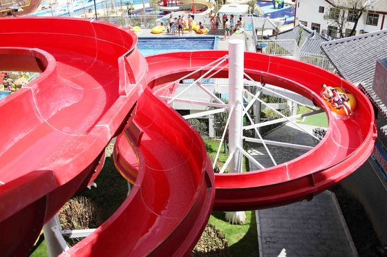 Corrediças de água feitas sob encomenda da fibra de vidro de FRP, do Aqua 6 pessoas do equipamento do parque garantia de 1 ano