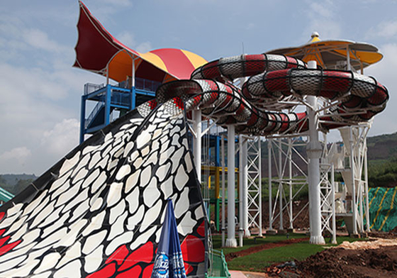 A corrediça de água adulta da fibra de vidro do parque de diversões galvanizou o quadro de aço carbono para o parque do Aqua do tema
