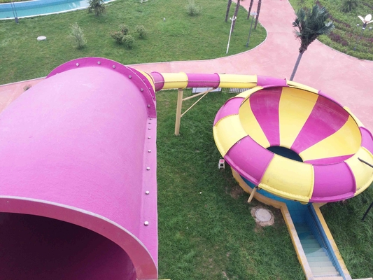 Corrediça de água emocionante personalizada da fibra de vidro do parque do Aqua vermelha/amarelo/verde