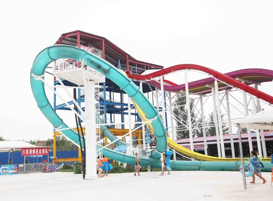 Corrediças de água enormes da fibra de vidro do laço do Aqua para o adulto, tipo fixo corrediça para o parque de diversões