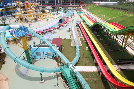 Corrediças de água emocionantes da fibra de vidro do parque do Aqua, altura 16m da plataforma para o parque da água