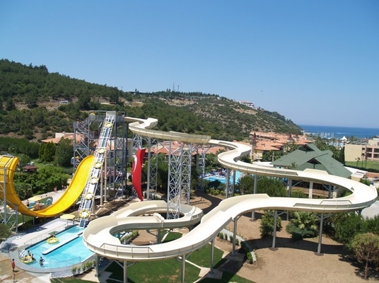 Corrediça de água durável da fibra de vidro para o divertimento da água de Interacetive da família no parque do Aqua