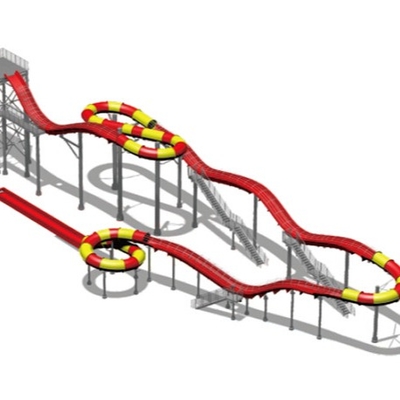 Corrediças de água galvanizadas da fibra de vidro do tubo do aço carbono para o divertimento Waterpark no parque de Gaint