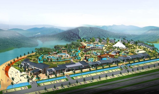 Projeto conceptual do parque da água do divertimento/equipe de projeto profissional para o parque da água