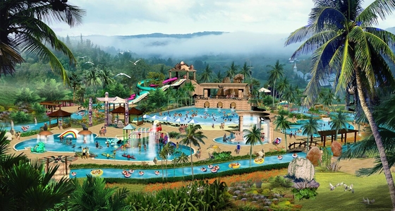 Projeto conceptual do parque da água do divertimento/equipe de projeto profissional para o parque da água