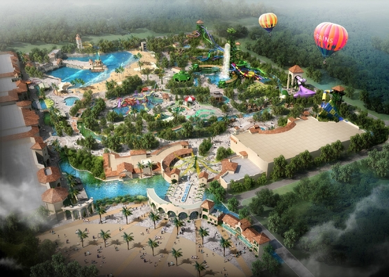 O projeto conceptual do parque da água/parque personalizado da água/parque profissional da água constroem a equipe