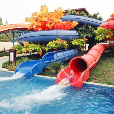 Corrediça colorida da piscina da fibra de vidro das corrediças de água das mini crianças do parque da água