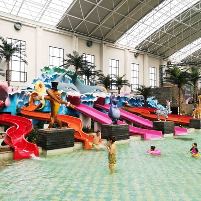 Corrediça colorida da piscina da fibra de vidro das corrediças de água das mini crianças do parque da água