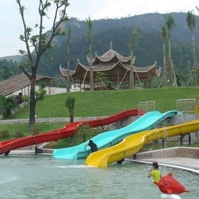 A corrediça de água das crianças da fibra de vidro para um parque da água azul/amarelo/personalizou para o parque da água das crianças