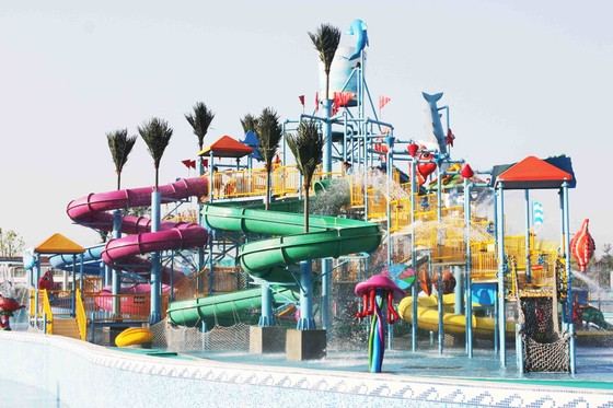 Jogos do parque do Aqua da casa da água da fibra de vidro de Gaint com corrediça de água para o divertimento da família