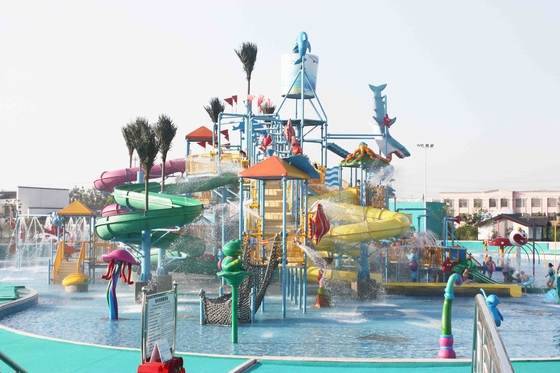 Jogos do parque do Aqua da casa da água da fibra de vidro de Gaint com corrediça de água para o divertimento da família