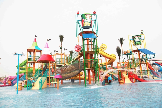 Plataforma média comercial do campo de jogos do Aqua da casa da água com corrediça de água para a casa da água