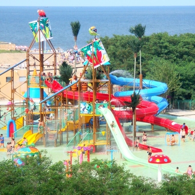 Casa grande da água do equipamento do campo de jogos do Aqua da fibra de vidro para o costume do divertimento da família