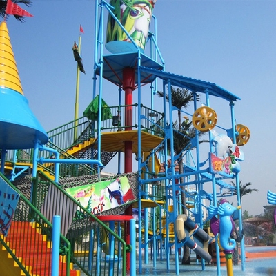 Casa grande da água do equipamento do campo de jogos do Aqua da fibra de vidro para o costume do divertimento da família