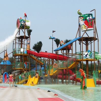 Casa grande da água do equipamento do campo de jogos do Aqua da fibra de vidro para o costume do divertimento da família