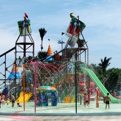Casa grande da água do equipamento do campo de jogos do Aqua da fibra de vidro para o costume do divertimento da família