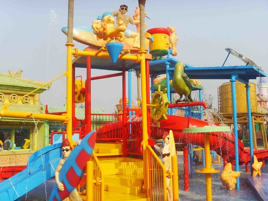 A fibra de vidro maravilhosa do equipamento do parque da água do tema caçoa a casa da água com corrediças