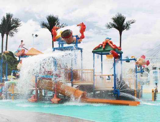 As crianças de 6,5 M molham o equipamento da casa/campo de jogos da água para a piscina