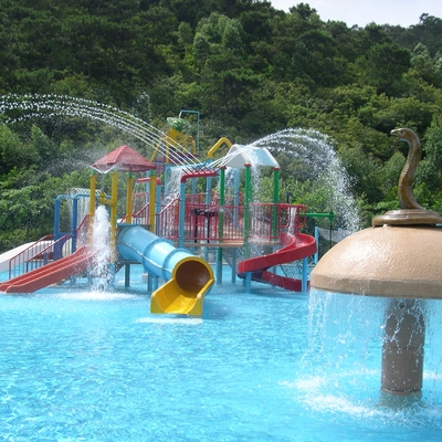 Sistema do campo de jogos da água das crianças da fibra de vidro do OEM, equipamento do jogo de piscina