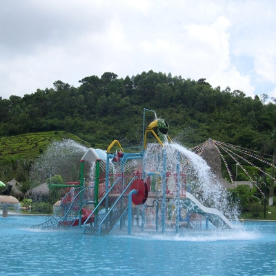 Sistema do campo de jogos da água das crianças da fibra de vidro do OEM, equipamento do jogo de piscina
