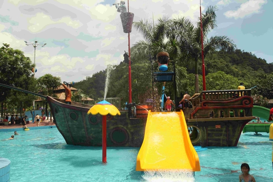 Grande navio de pirata da fibra de vidro do recurso de feriado para os parques da água do tema, 19*13.6*9m