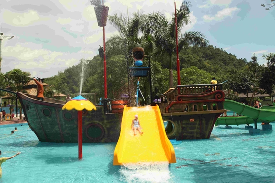 Grande navio de pirata da fibra de vidro do recurso de feriado para os parques da água do tema, 19*13.6*9m