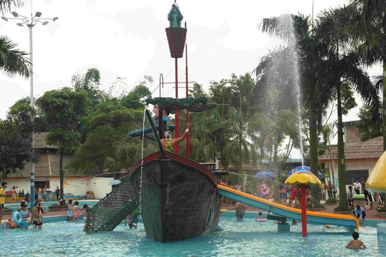 Equipamento do parque da água do jogo do Aqua do corsário/grande navio de pirata da fibra de vidro do recurso de feriado