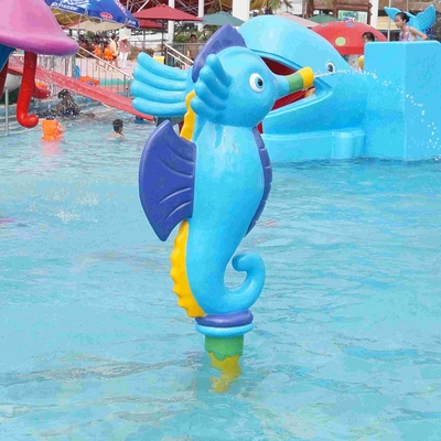 Hipocampo dos desenhos animados do pulverizador dos jogos da água da fibra de vidro do equipamento do parque do pulverizador das crianças para o parque da água