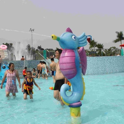 Hipocampo dos desenhos animados do pulverizador dos jogos da água da fibra de vidro do equipamento do parque do pulverizador das crianças para o parque da água