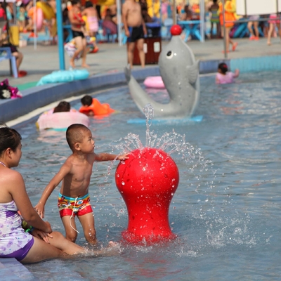 Equipamento personalizado do parque do pulverizador da caixa da carpa para o divertimento das crianças/crianças na piscina