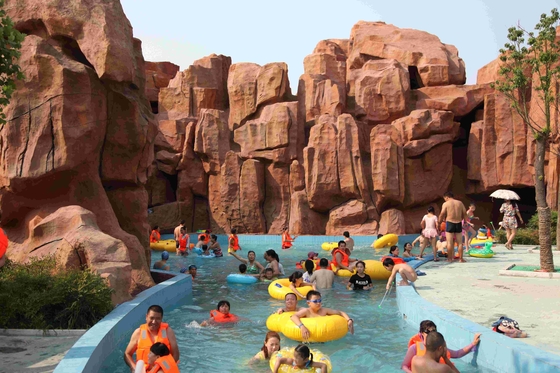 Do parque material da água do ventilador de ar a profundidade preguiçosa da largura 1m de 3M-6m da piscina do rio/personalizou a corrediça de água