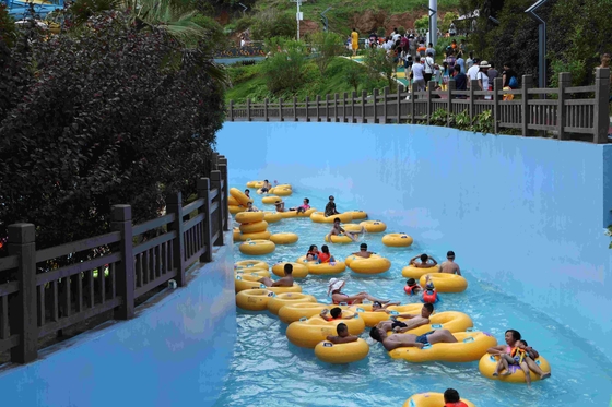 Do parque material da água do ventilador de ar a profundidade preguiçosa da largura 1m de 3M-6m da piscina do rio/personalizou a corrediça de água