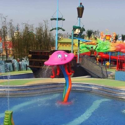 Parques personalizados da água da fibra de vidro do equipamento do parque do pulverizador do polvo para crianças