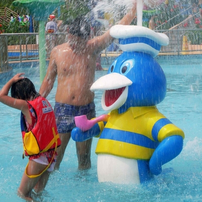 Jogos exteriores das crianças comerciais do equipamento do parque do pulverizador do pato da fibra de vidro para o parque da água