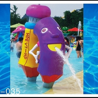A fibra de vidro, PVC caçoa equipamentos de Waterpark da recreação, equipamento do parque do pulverizador do lápis