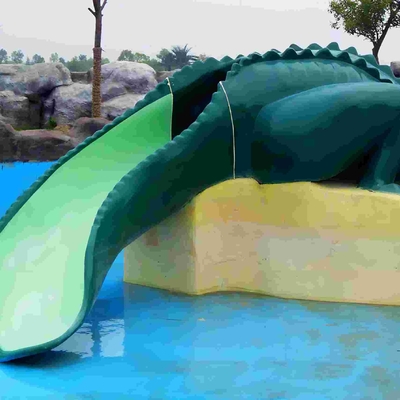 Corrediça do crocodilo do equipamento do parque da água, corrediça de água pequena comercial da fibra de vidro