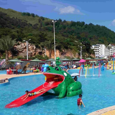 Corrediças da associação de água da forma da rã, corrediça pequena da fibra de vidro do parque do Aqua para crianças