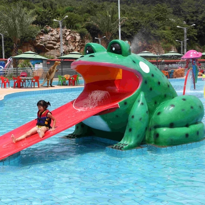 Corrediças da associação de água da forma da rã, corrediça pequena da fibra de vidro do parque do Aqua para crianças