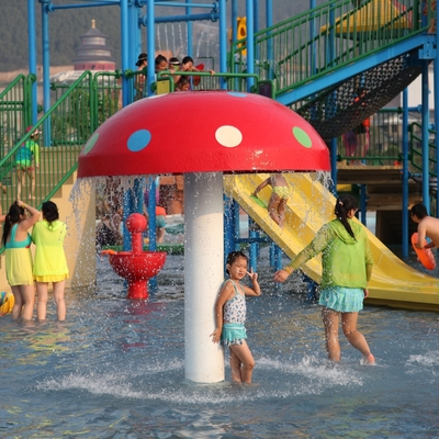 O cogumelo exterior do arco-íris do divertimento caçoa o aço carbono galvanizado campo de jogos da água