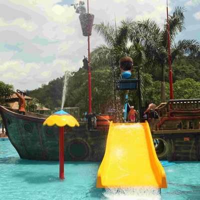 Grande navio de pirata da fibra de vidro do recurso de feriado para os parques da água do tema, 19*13.6*9m